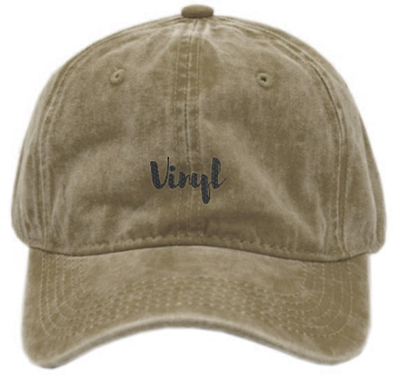 Vinyl "Script" Dad Hat Khaki