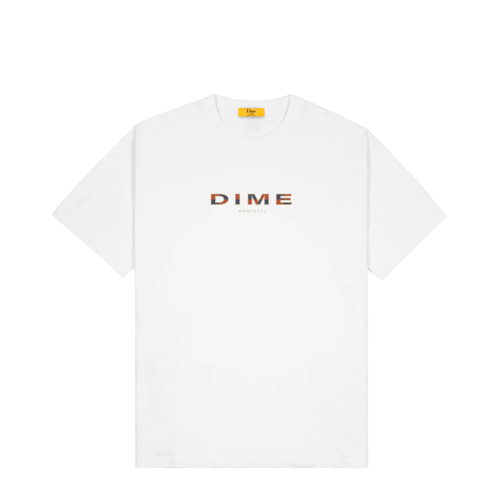 Dime Block Font Tee - White