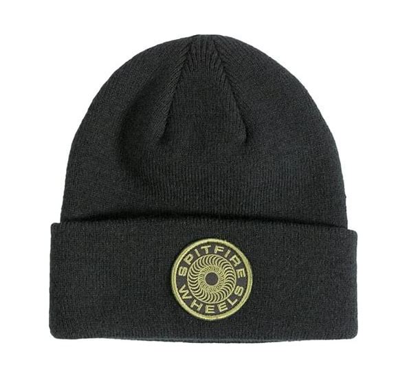 Spitfire Classic 87 Swirl Patch Beanie - (Black/Olive)