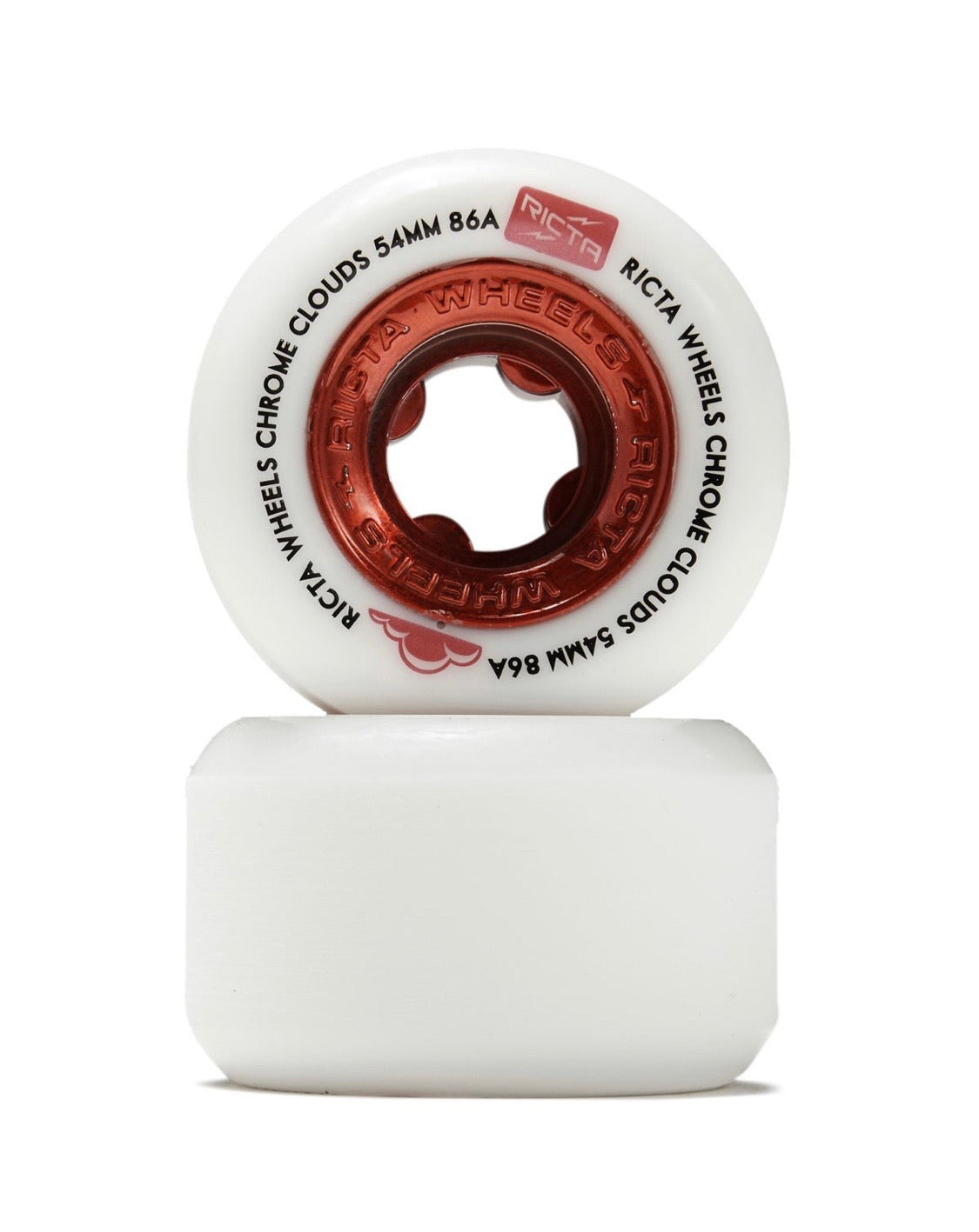 Ricta Chrome Clouds 86a Skateboard Wheels - Red  54/56mm